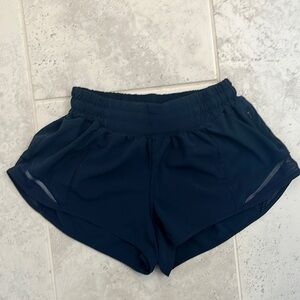 Lululemon shorts, navy, size 4 low rise 2.5 in inseam.